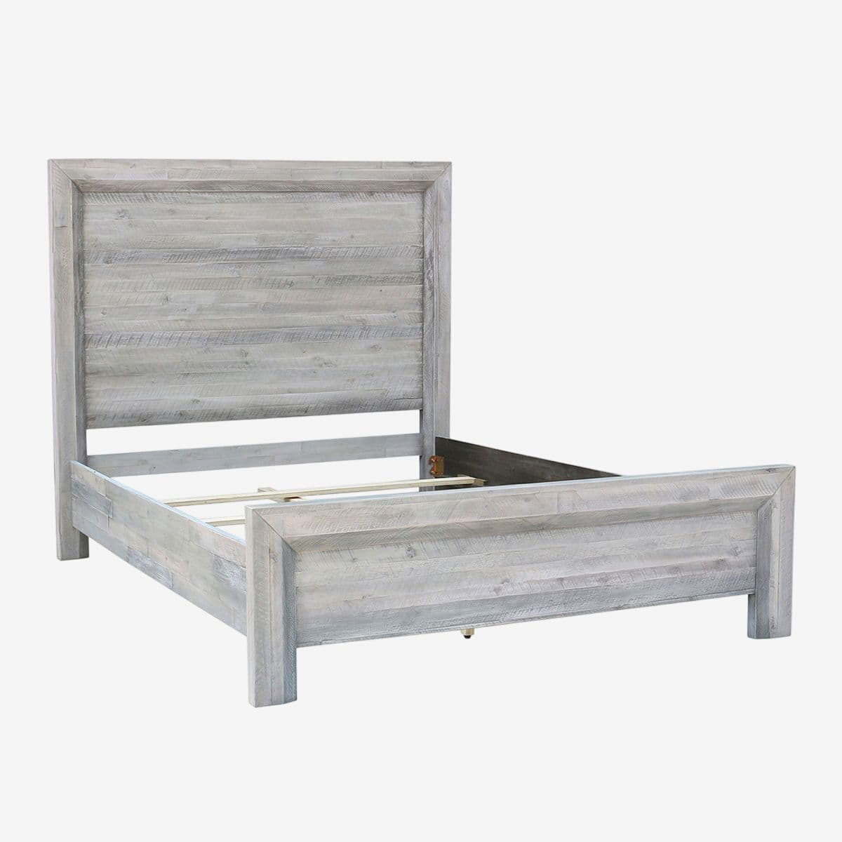 Grey Washed Solid Acacia Queen Bed - Image 1