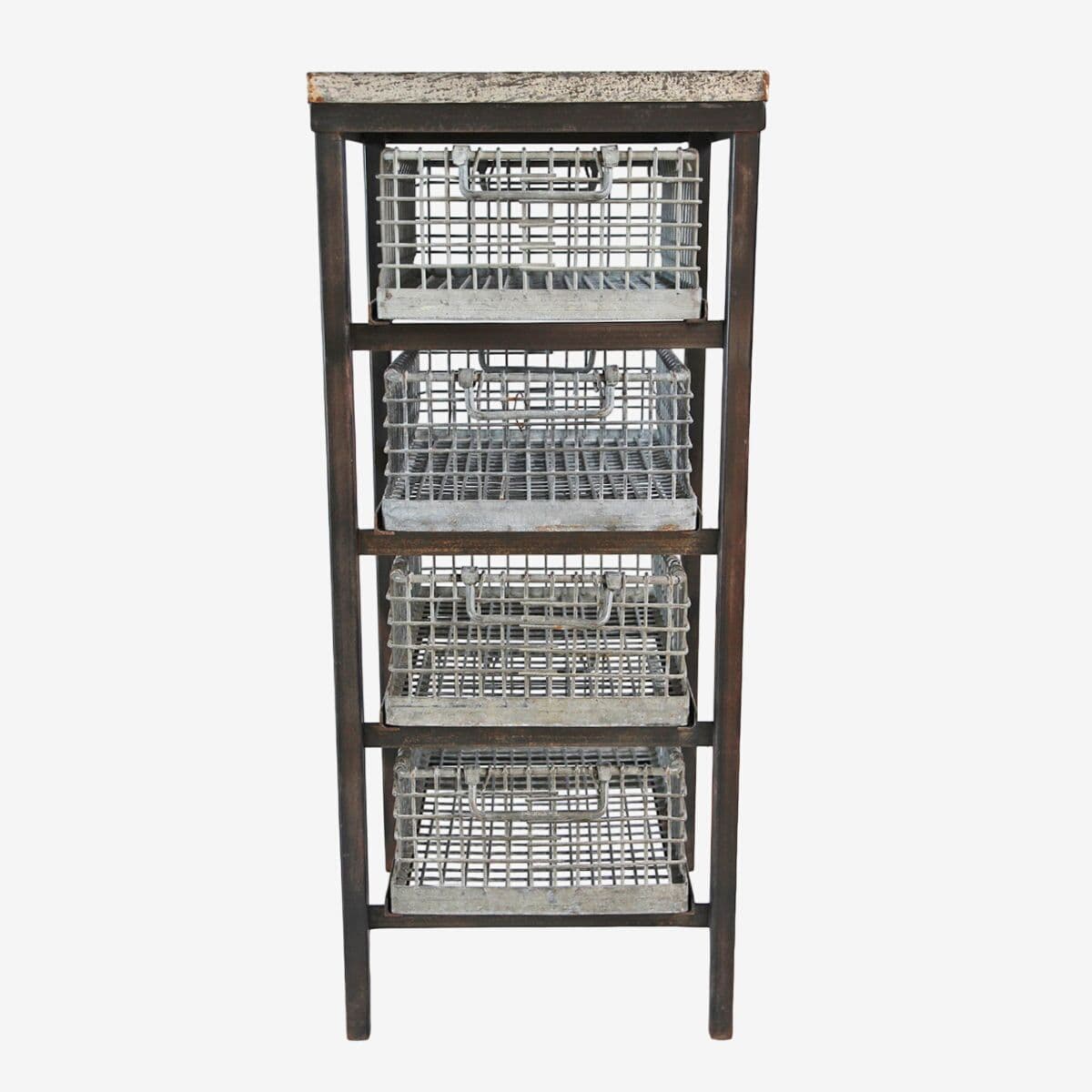 Industrial Zinc Top Drawer Table - Image 1