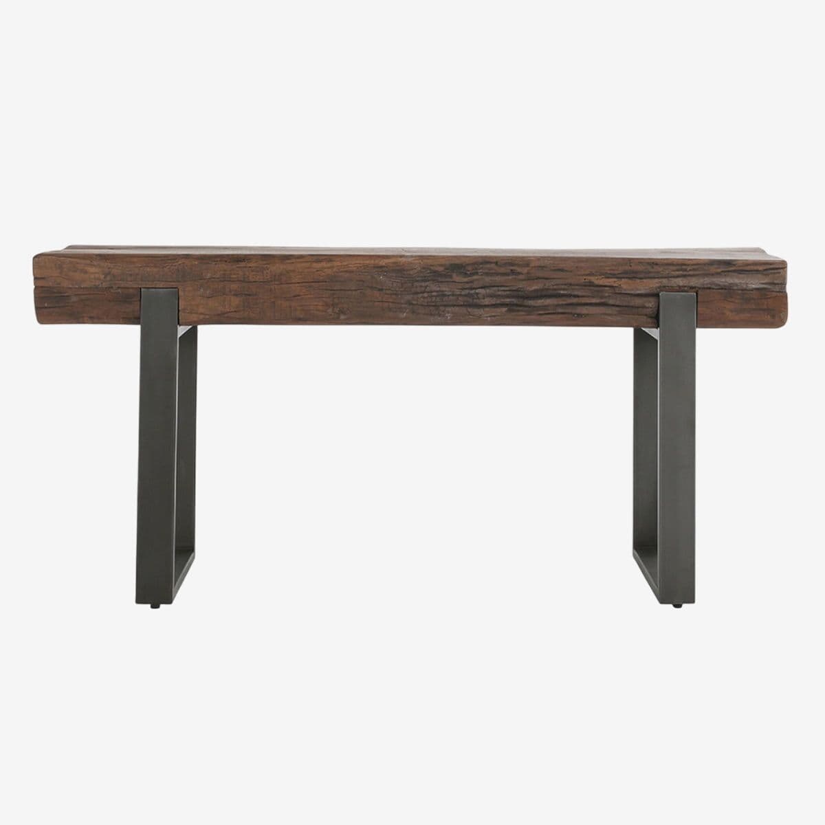 Reclaimed Wood Beam & Iron Console - Image 1