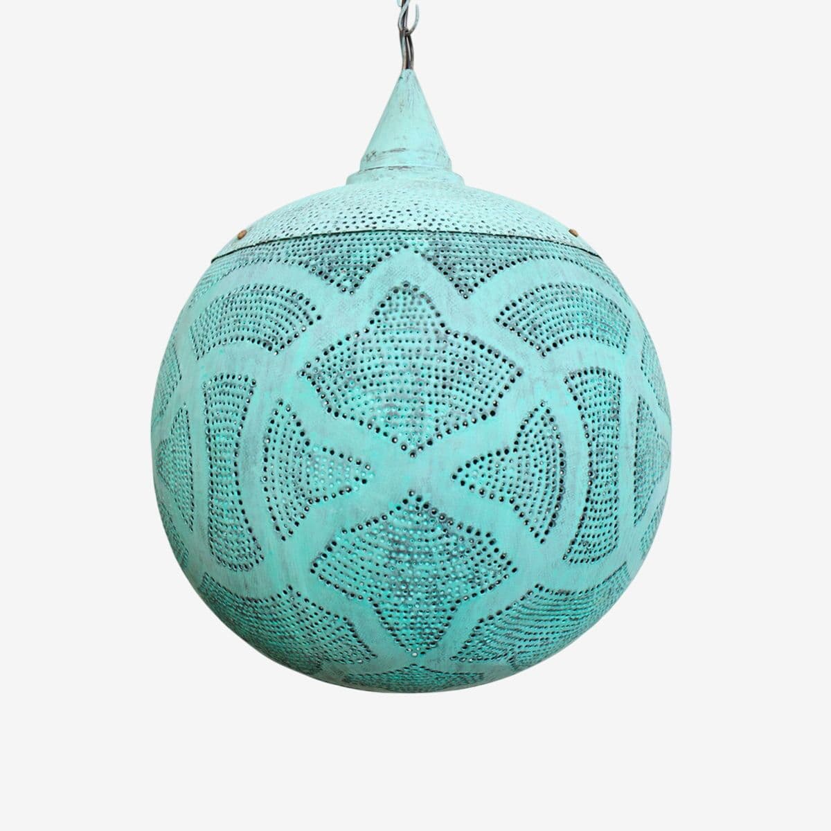 Verdigris Copper Globe Pendant Light Small - Image 1