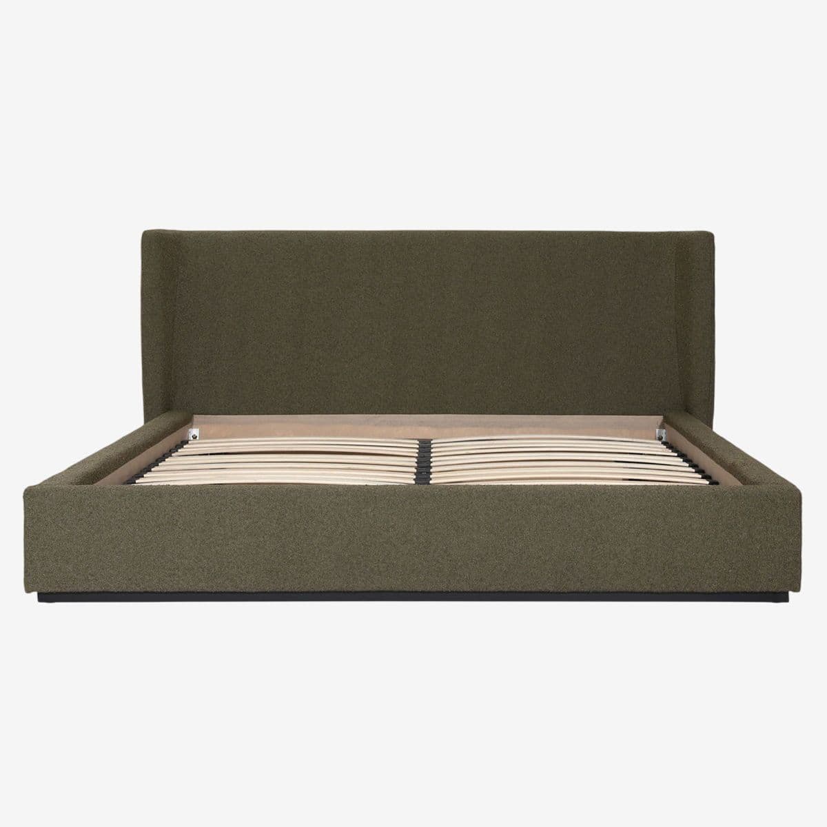 Olive Upholstered King Bed Frame - Image 1
