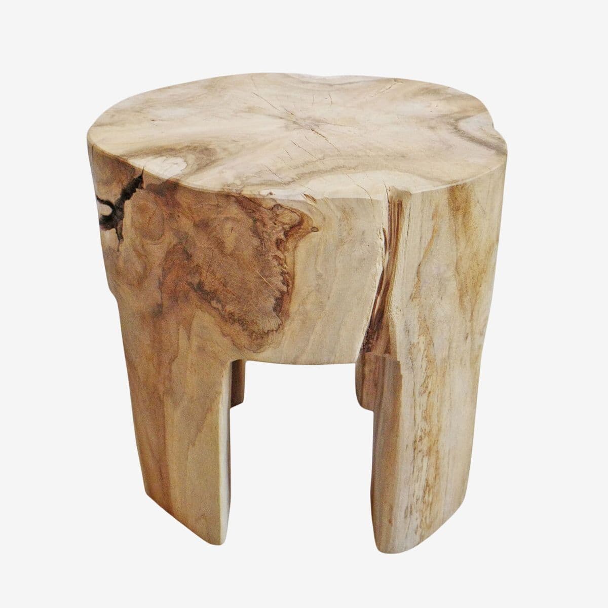 Jona Organic Teak Round Stool - Image 1