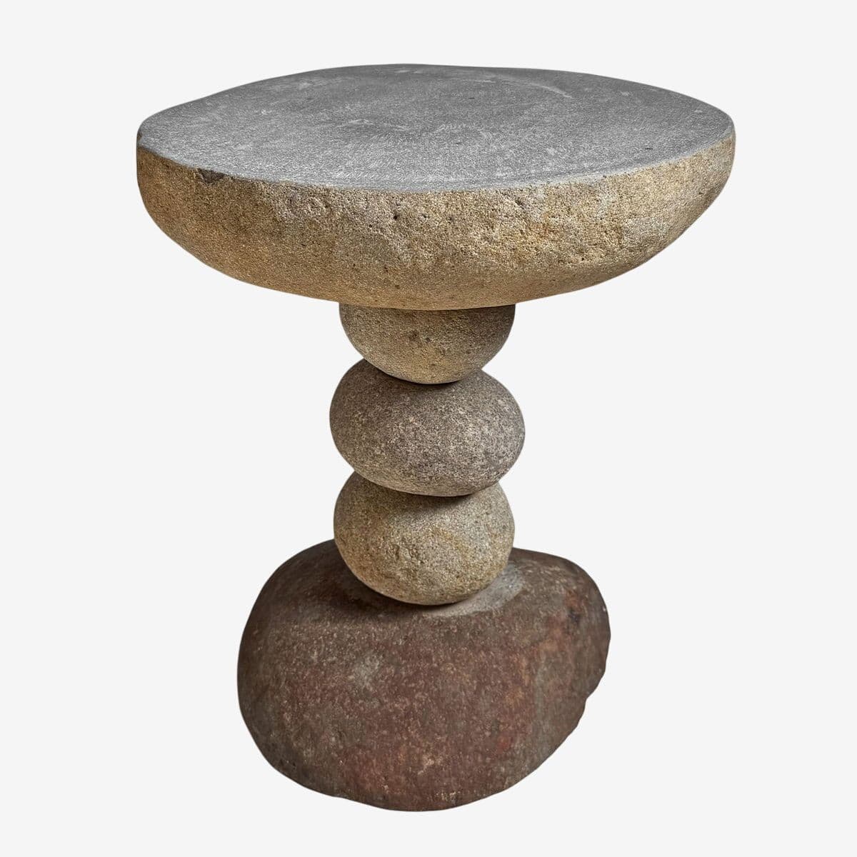 River Rock Stack Side Table Stool
