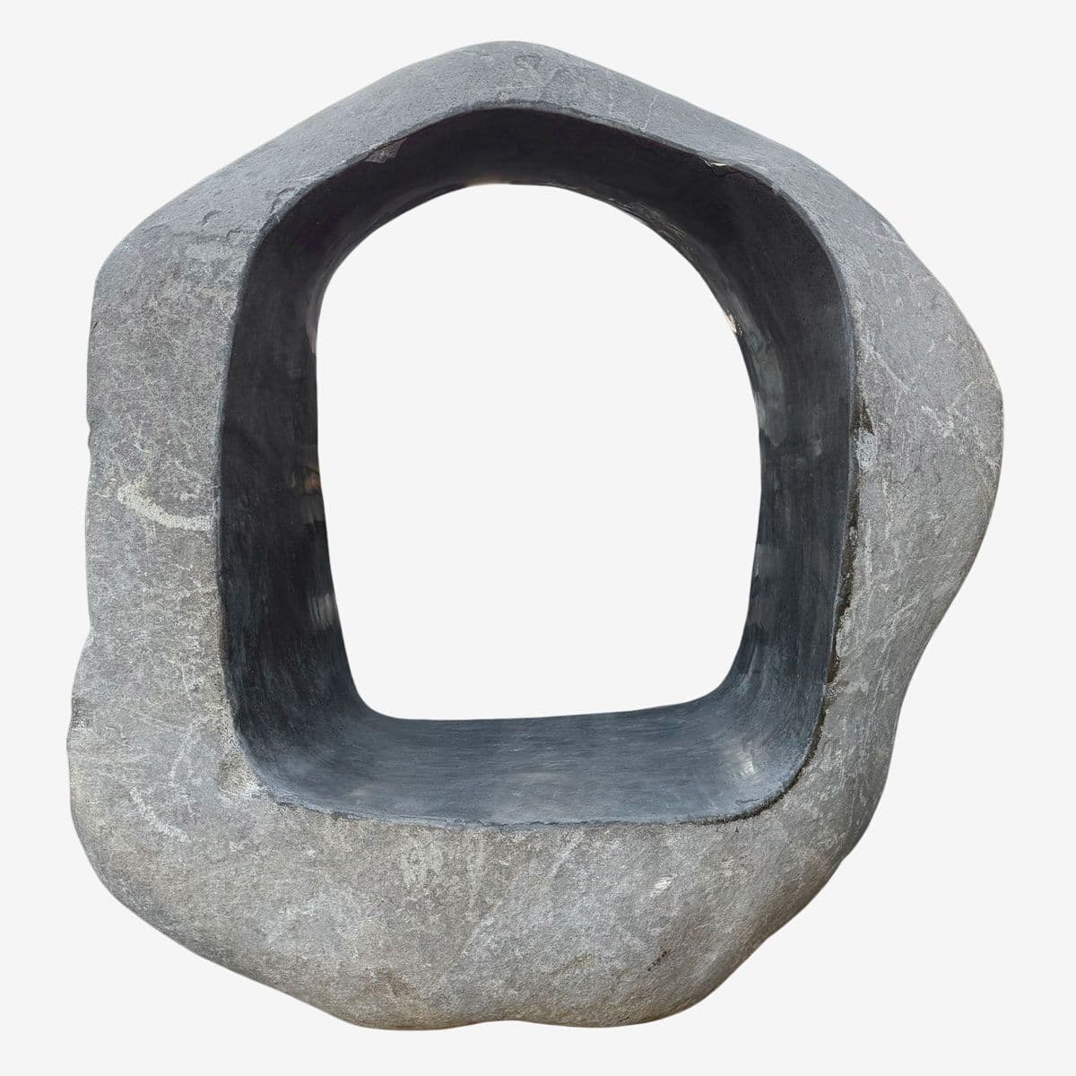 Giant Stone Boulder Hole Bench - Image 1