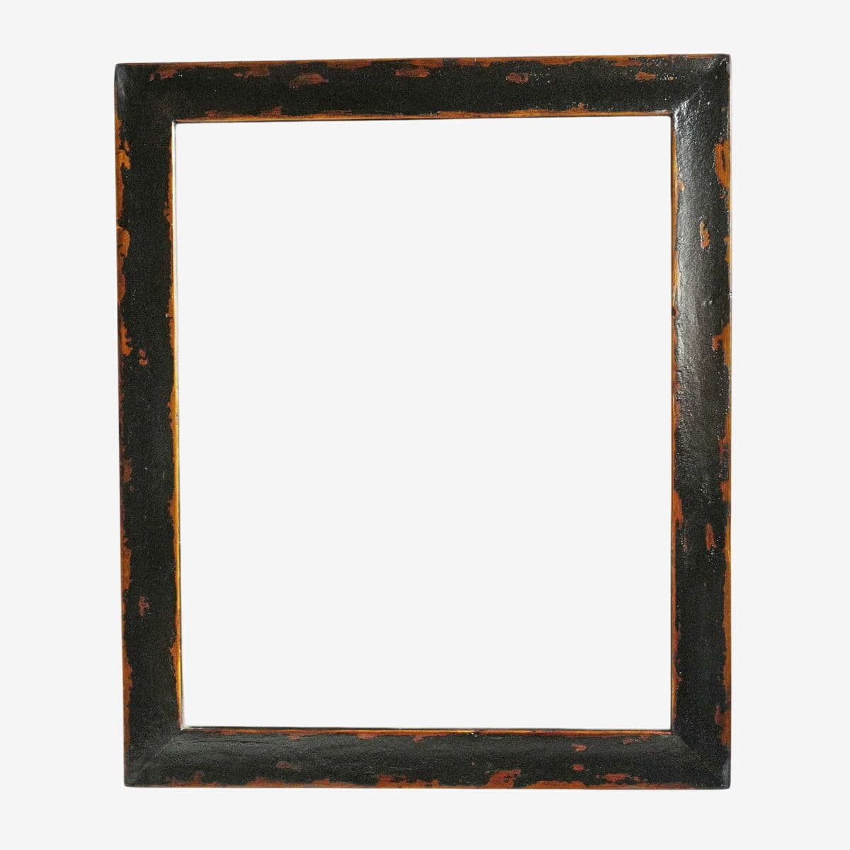 Vintage Distressed Black Wood Mirror - Image 1