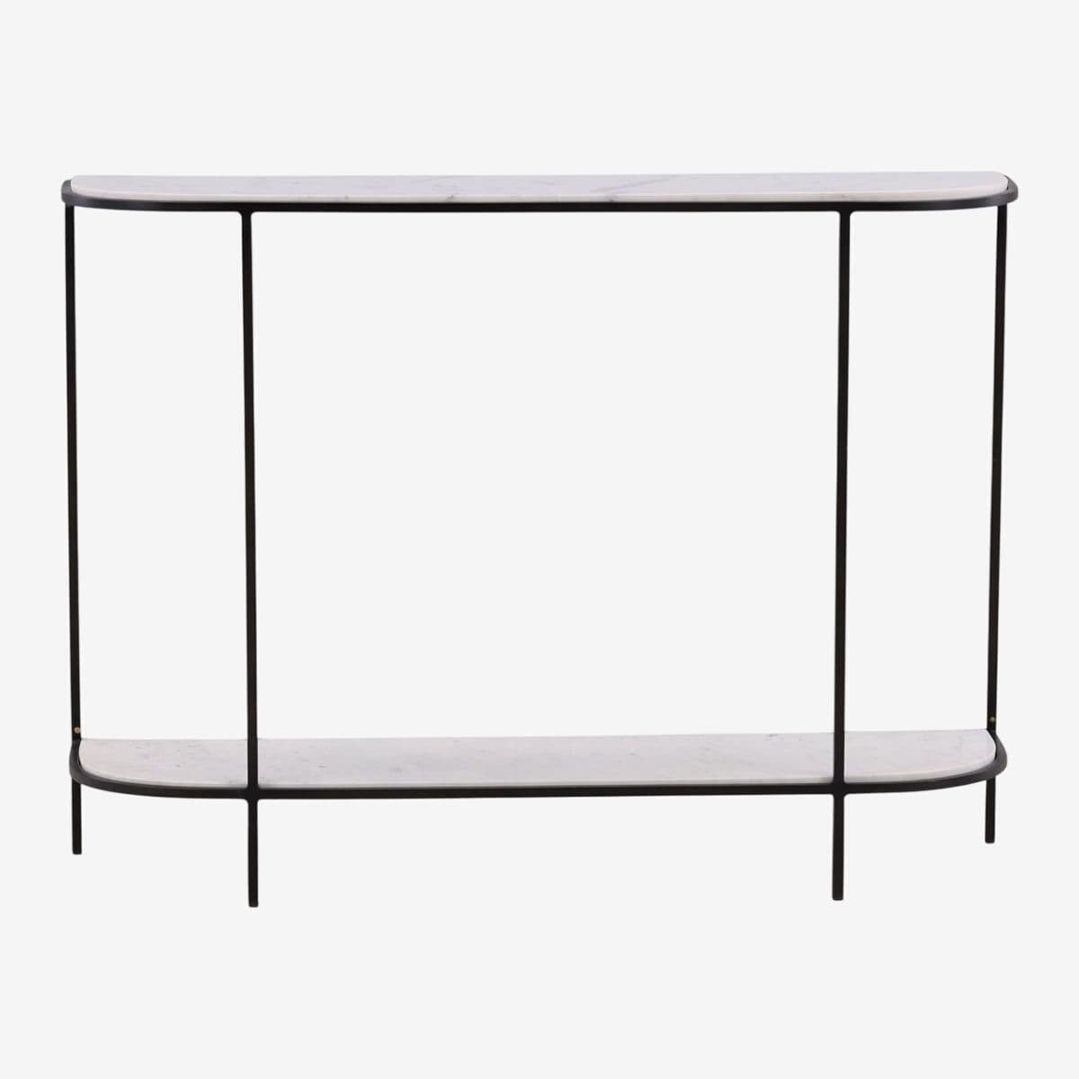 Curved White Marble & Iron Console - Image 1