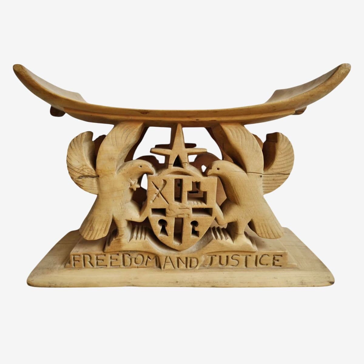 Vintage Freedom & Justice Asante Chief Stool - Image 1
