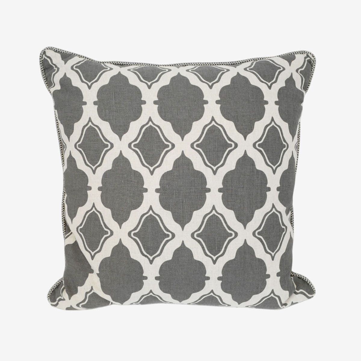 Grey Moorish Print Down Pillow - Image 1