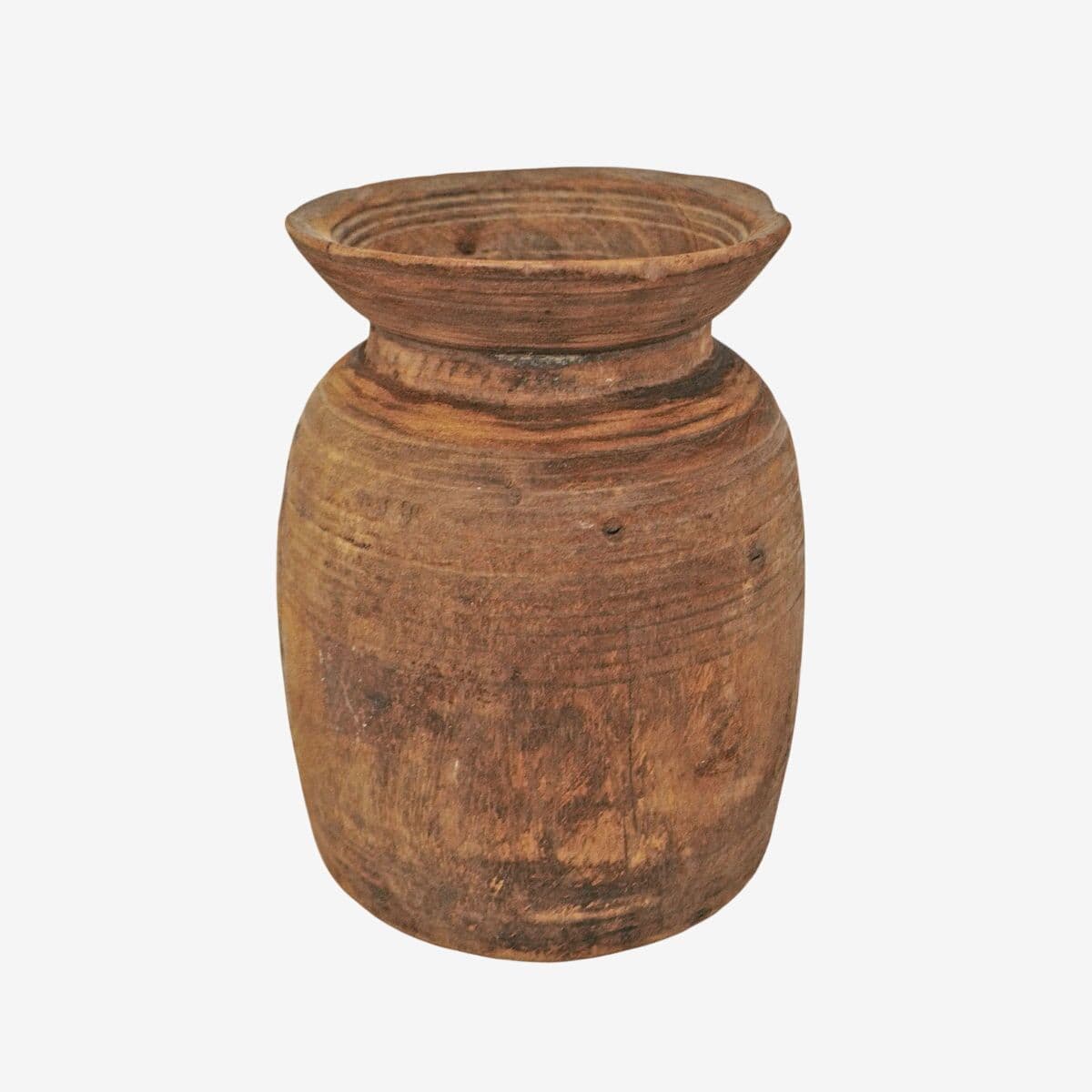 Old India Wood Pot - Image 1