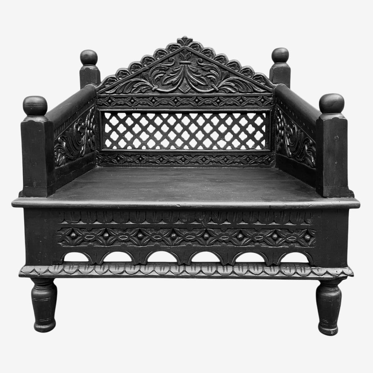 Black Moorish Low Chair - Image 1