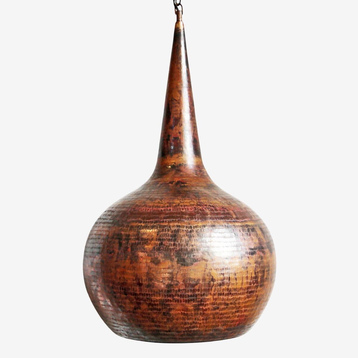 Antiqued Copper Hammered Pendant Light - Image 1