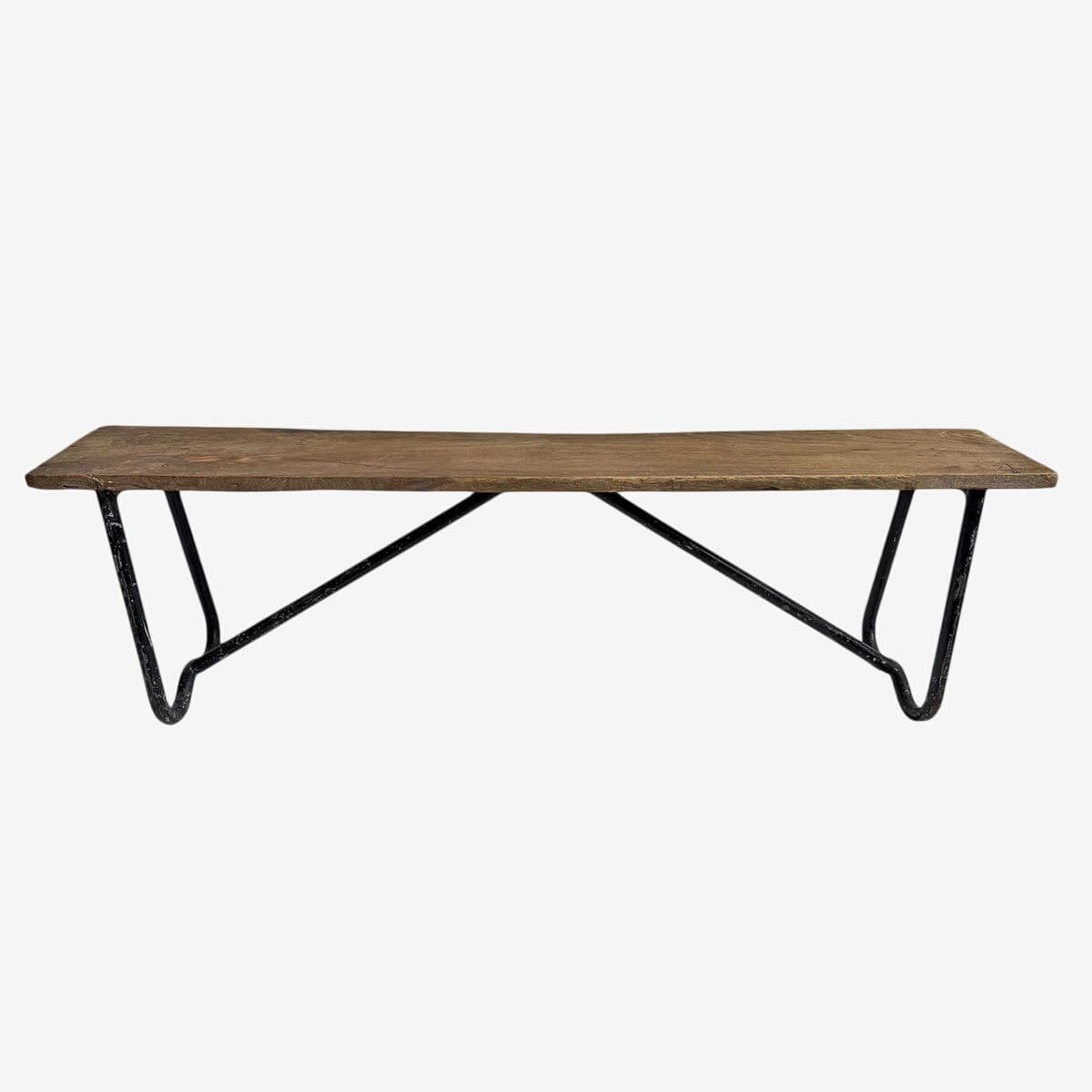 Vintage Wood & Iron School Bench - Image 1