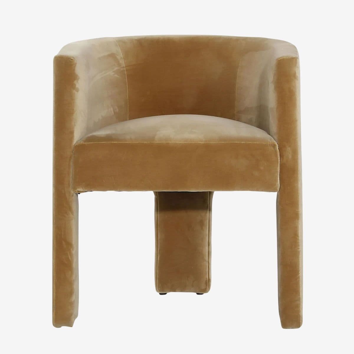Caramel Velvet U Back Arm Chair - Image 1