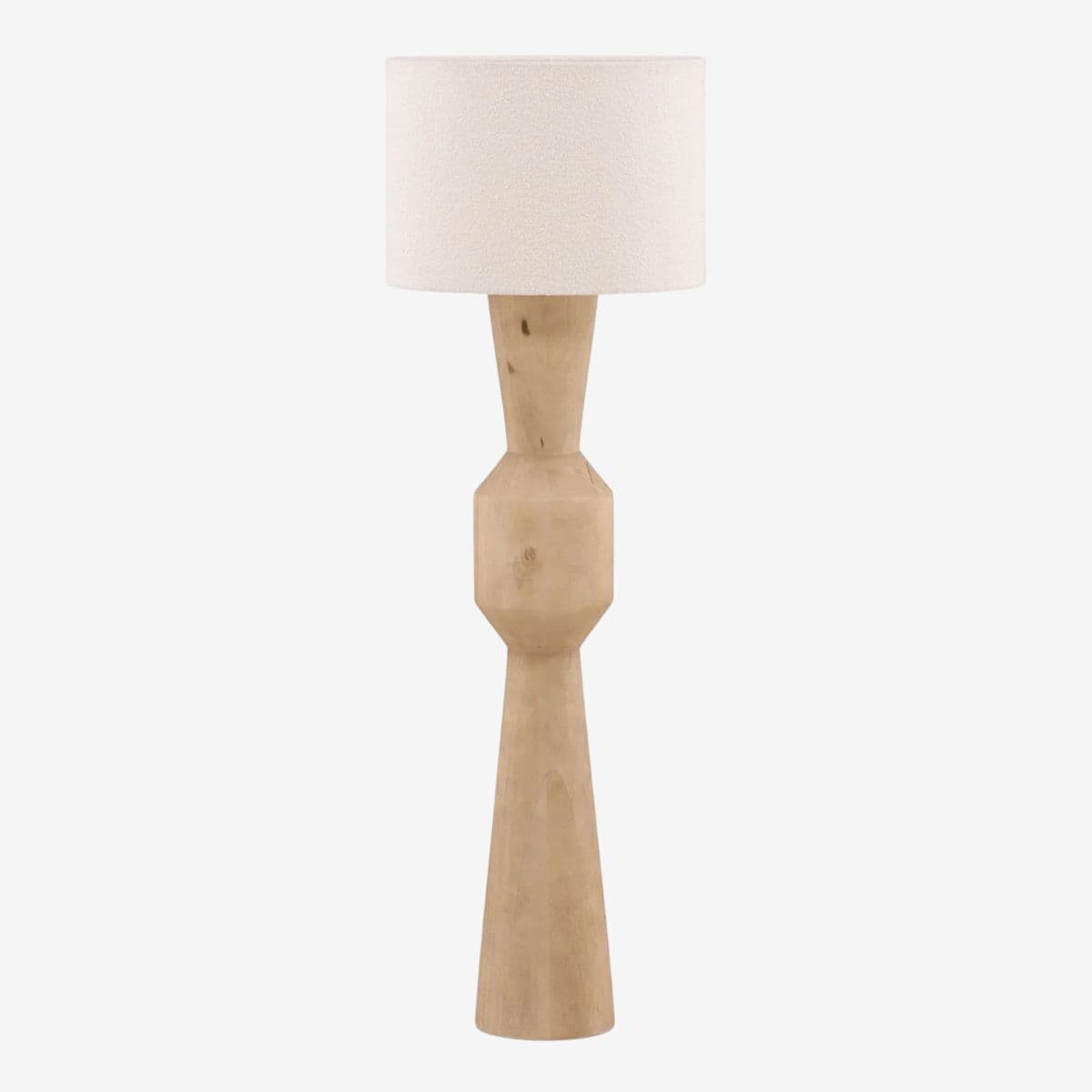 Light Wood & Boucle Floor Lamp - Image 1