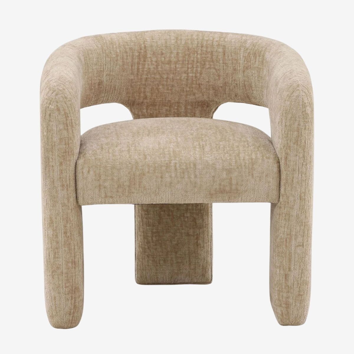 Modern U Beige Chenille Chair - Image 1