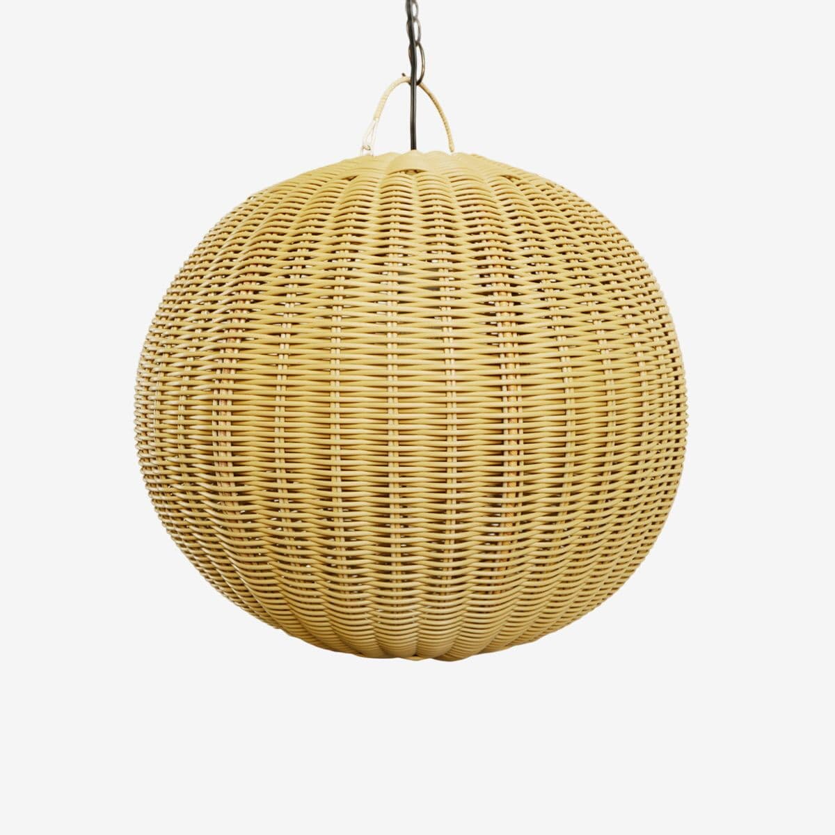 Faux Rattan Globe Lantern Small - Image 1