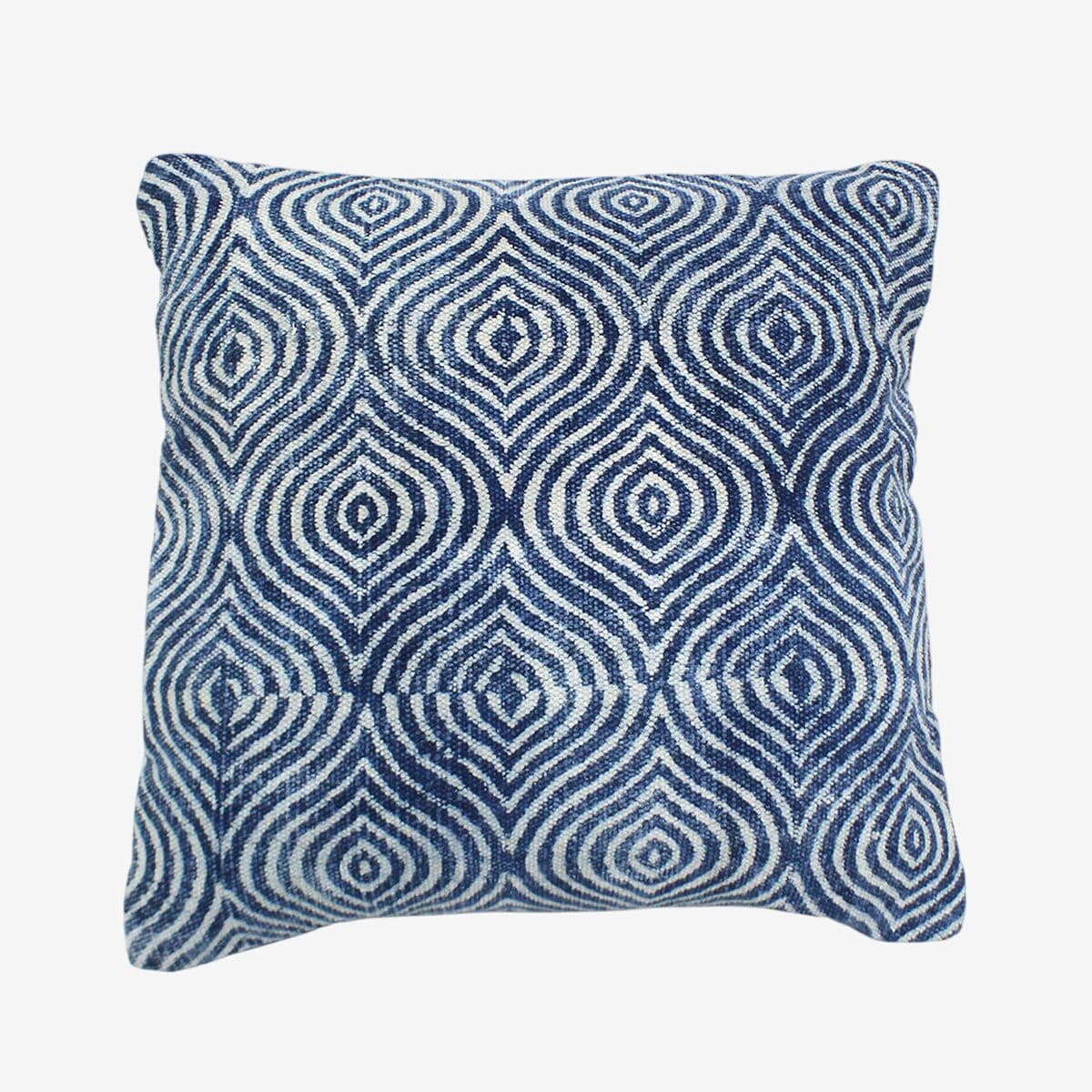 Indigo Waves Printed Pillow - Image 1