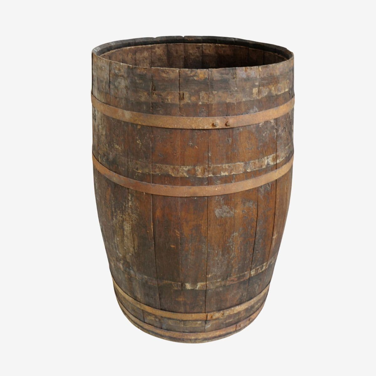 Vintage Wood & Iron Barrel - Image 1