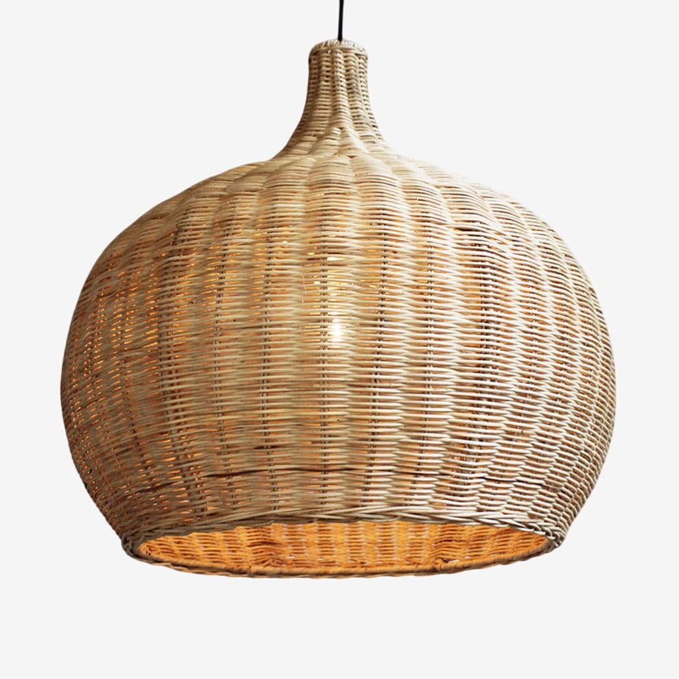 Raw Wicker Bell Lantern Large - Image 1