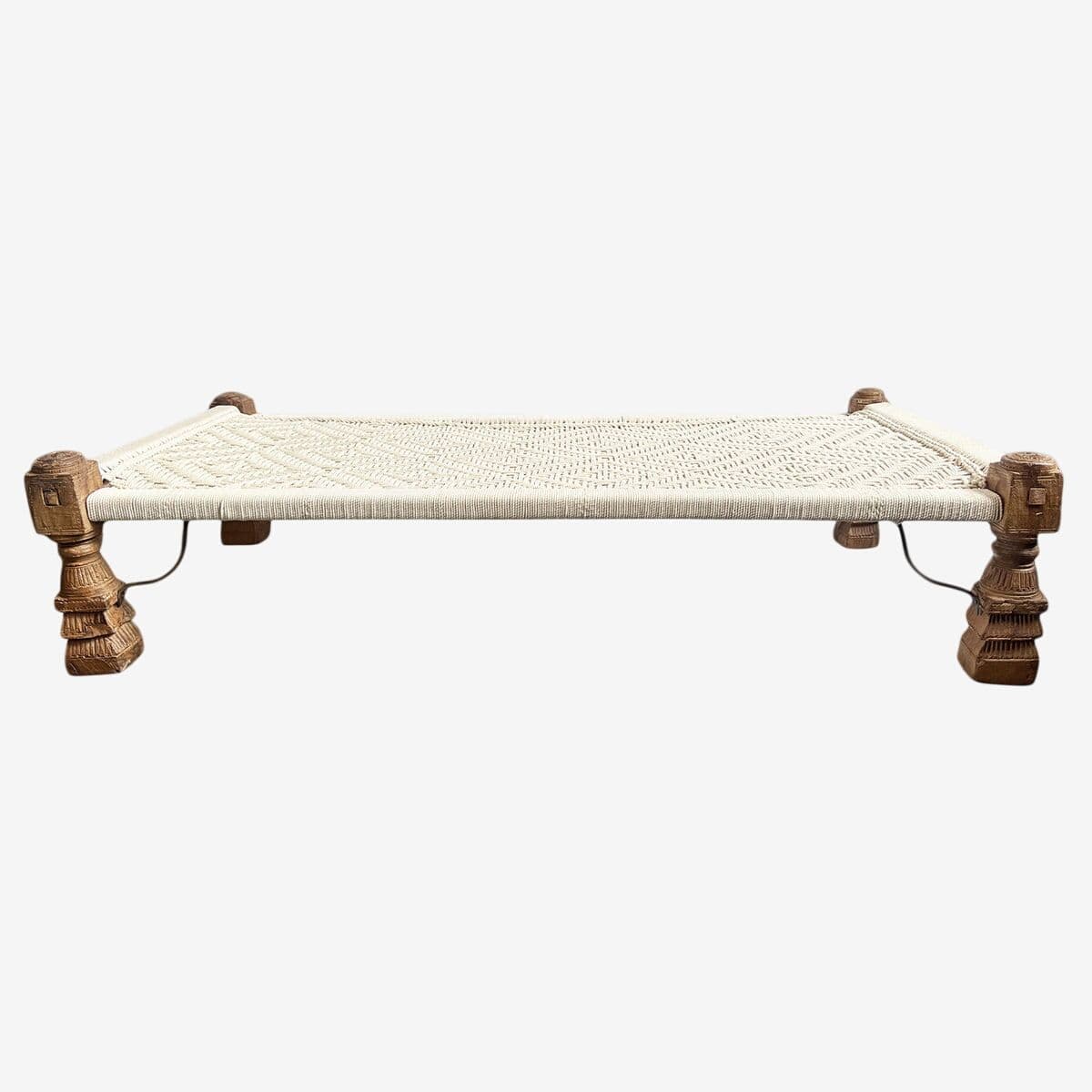 White Charpai Rope Bed - Image 1