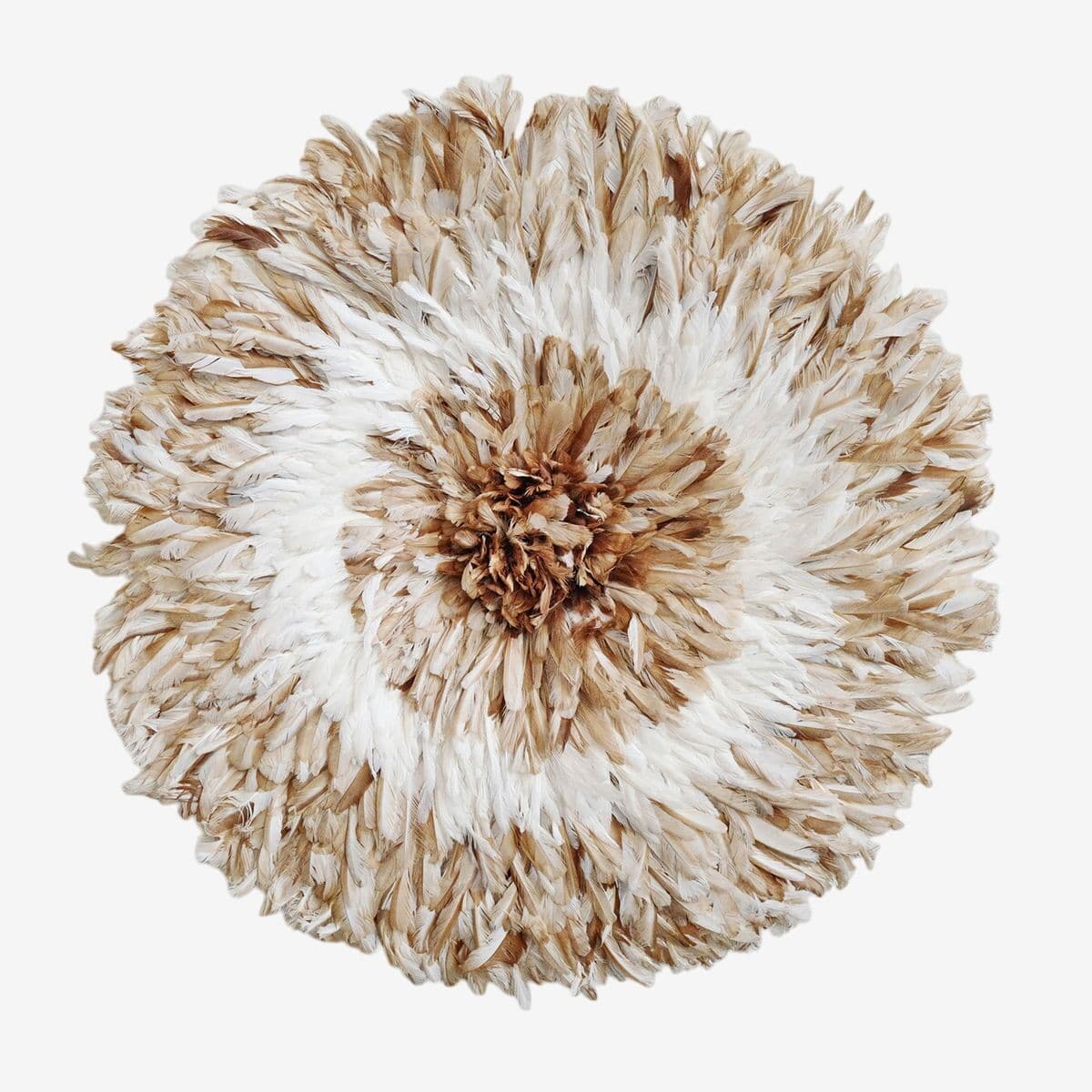 Juju Feather Hat Beige & White Wall Decor - Image 1