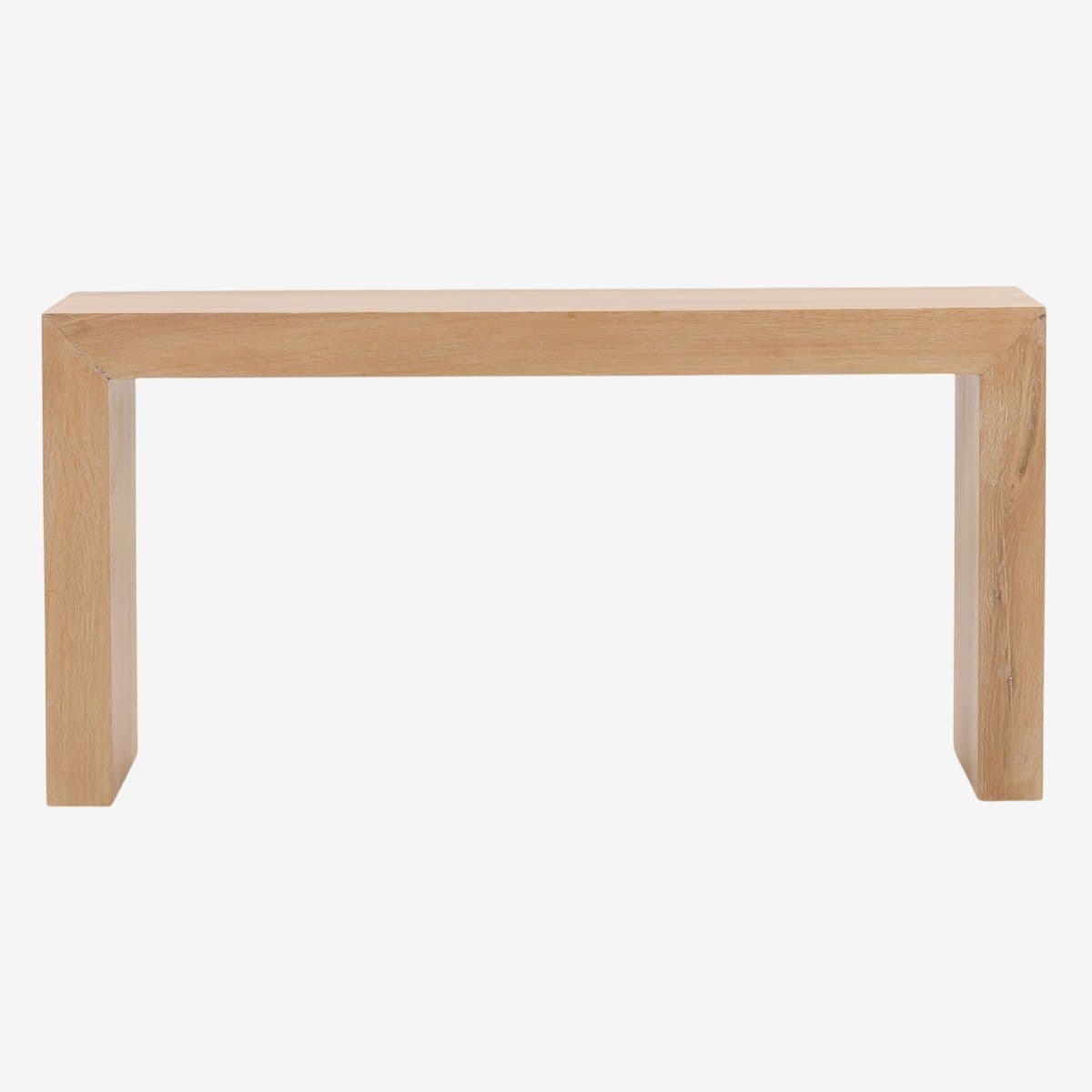 Simple Light Oak Waterfall Console - Image 1