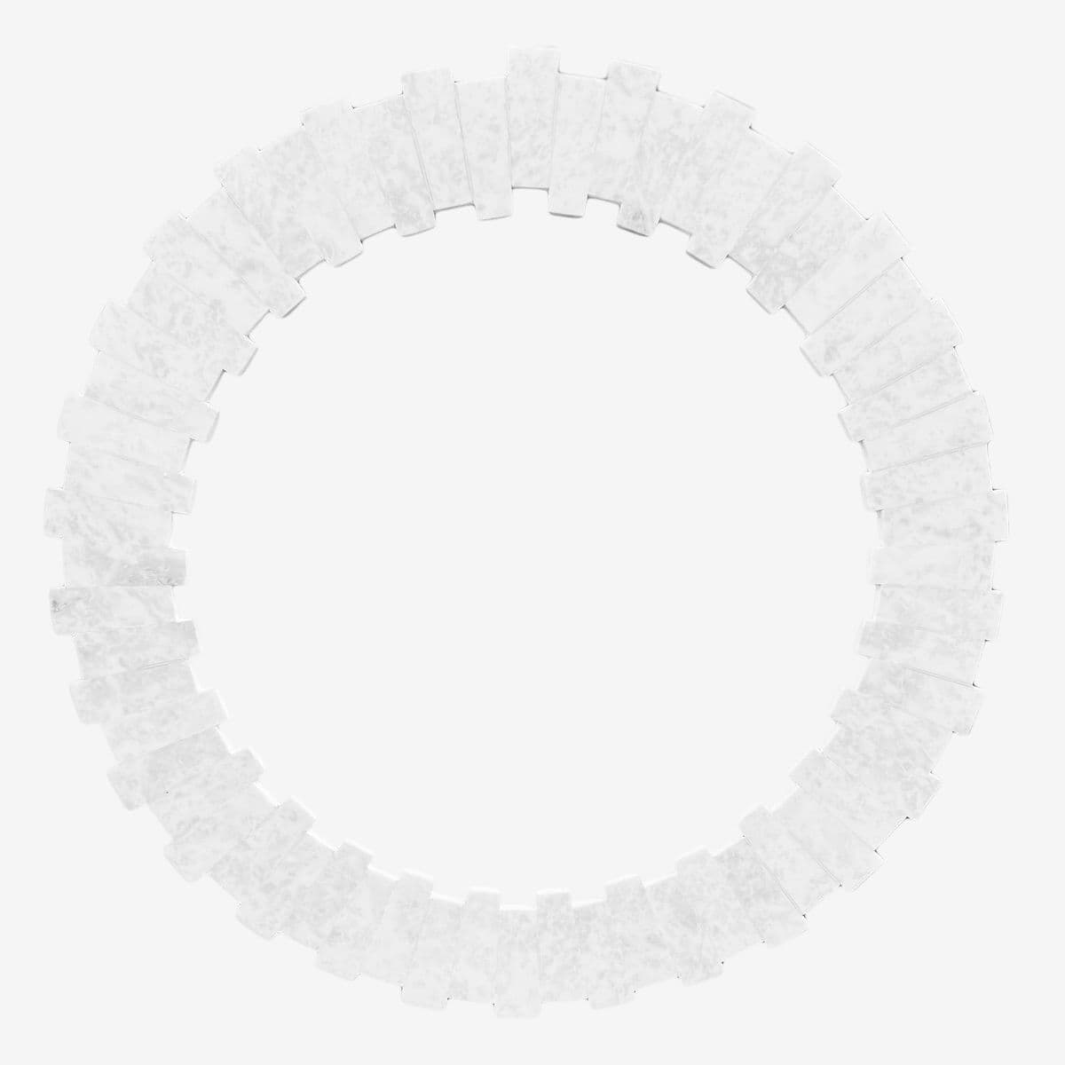 Round White Marble Step Mirror - Image 1