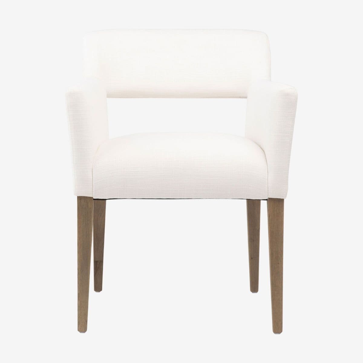 White Midcentury Dining Arm Chair - Image 1