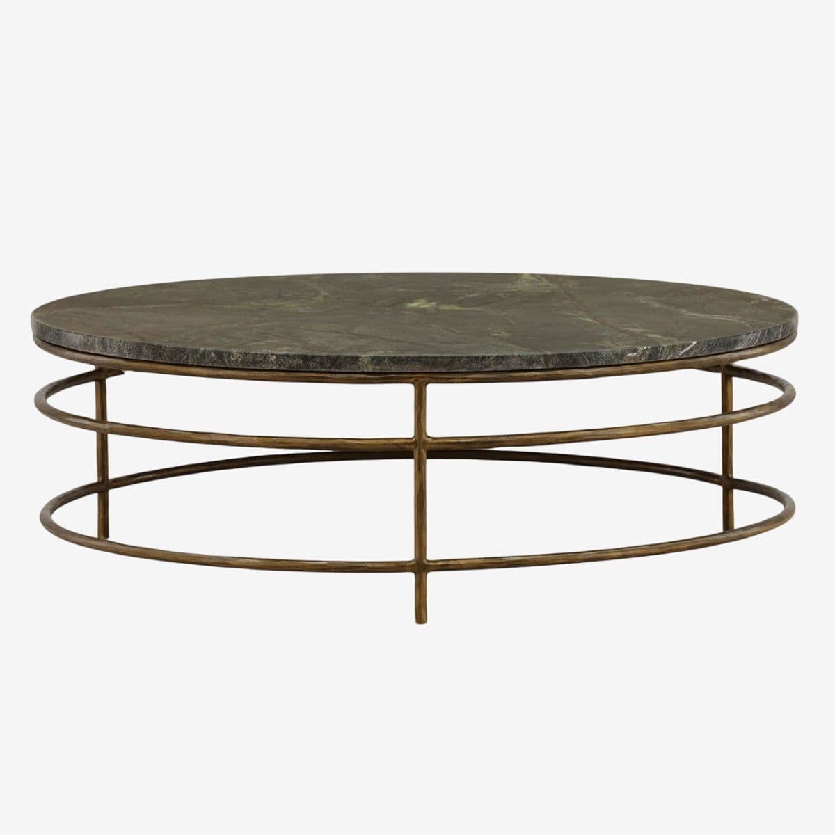 Round Bidasar Marble & Brass Coffee Table - Image 1