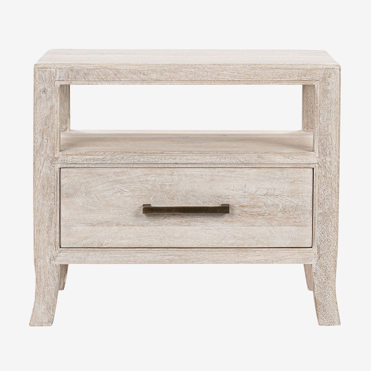 White Wash Single Drawer Nightstand - Image 1