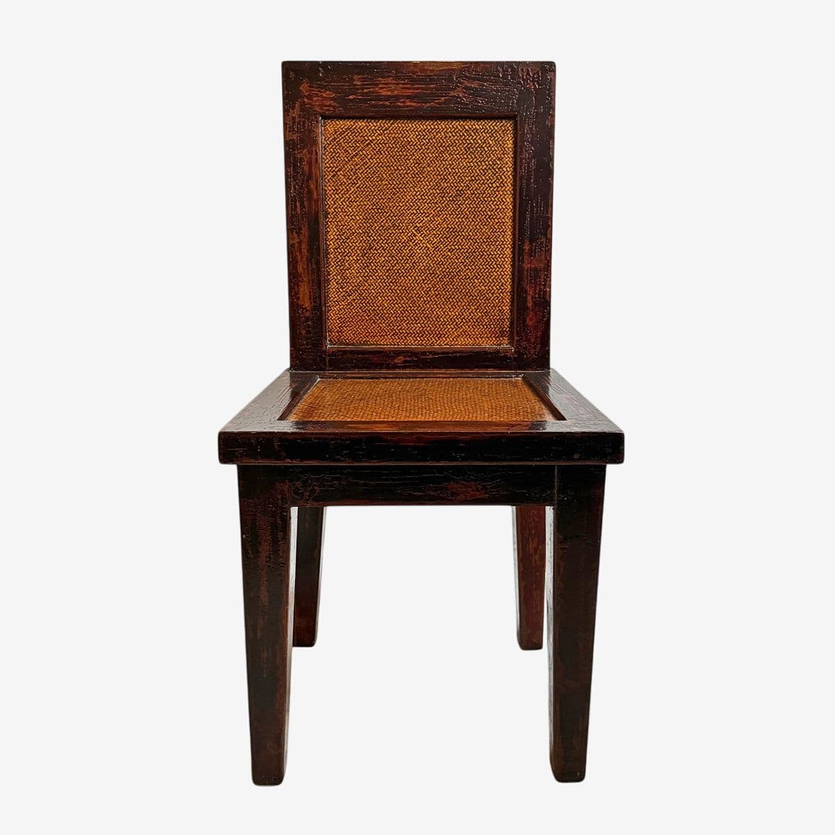 Vintage Chinese Wood Cane Chair - Image 1