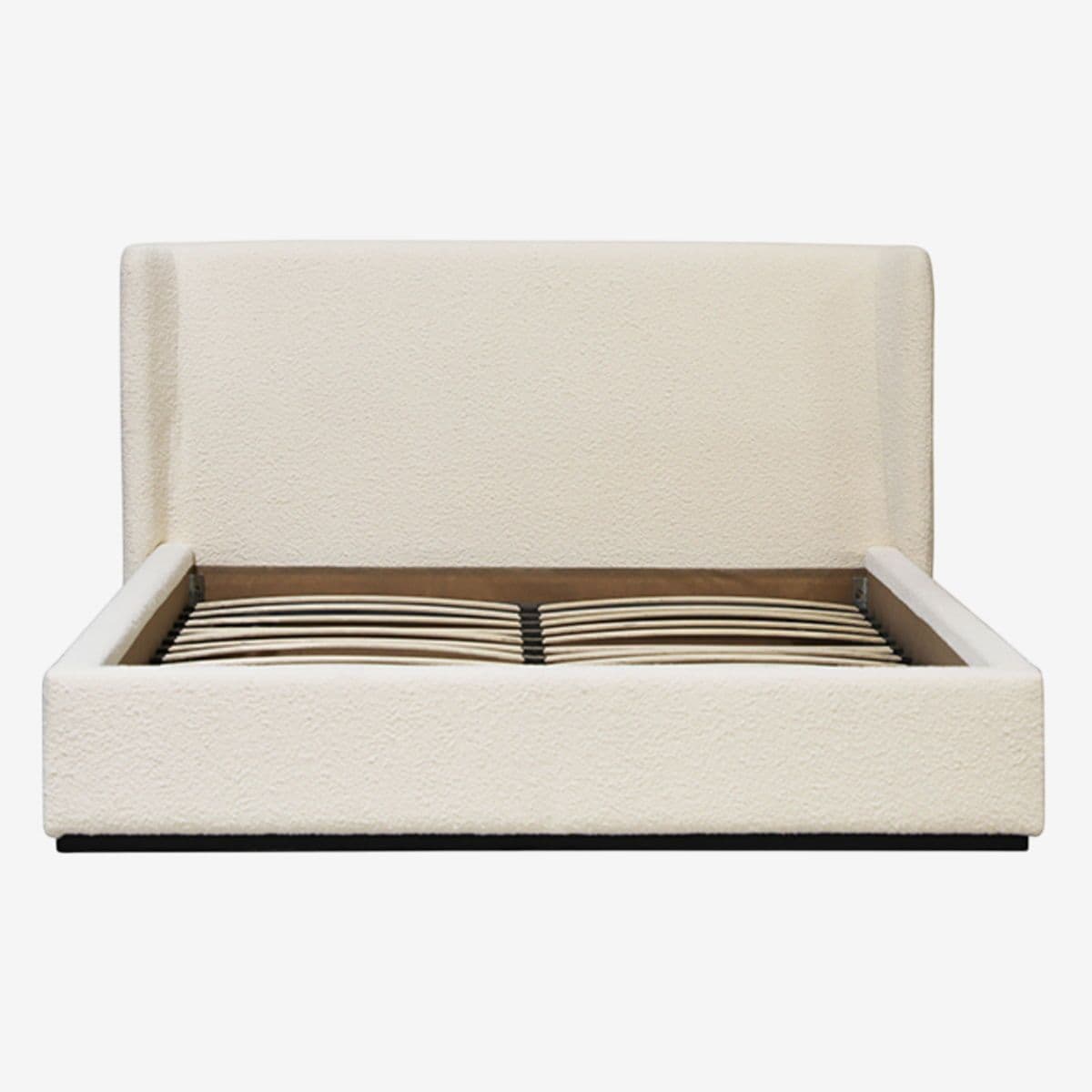 Cream Boucle Upholstered Queen Bed - Image 1