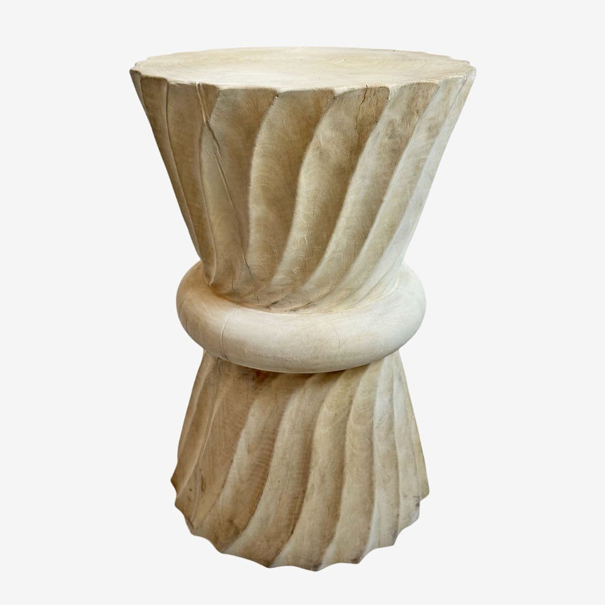 Blond Washed Twisted Bow Side Table - Image 1
