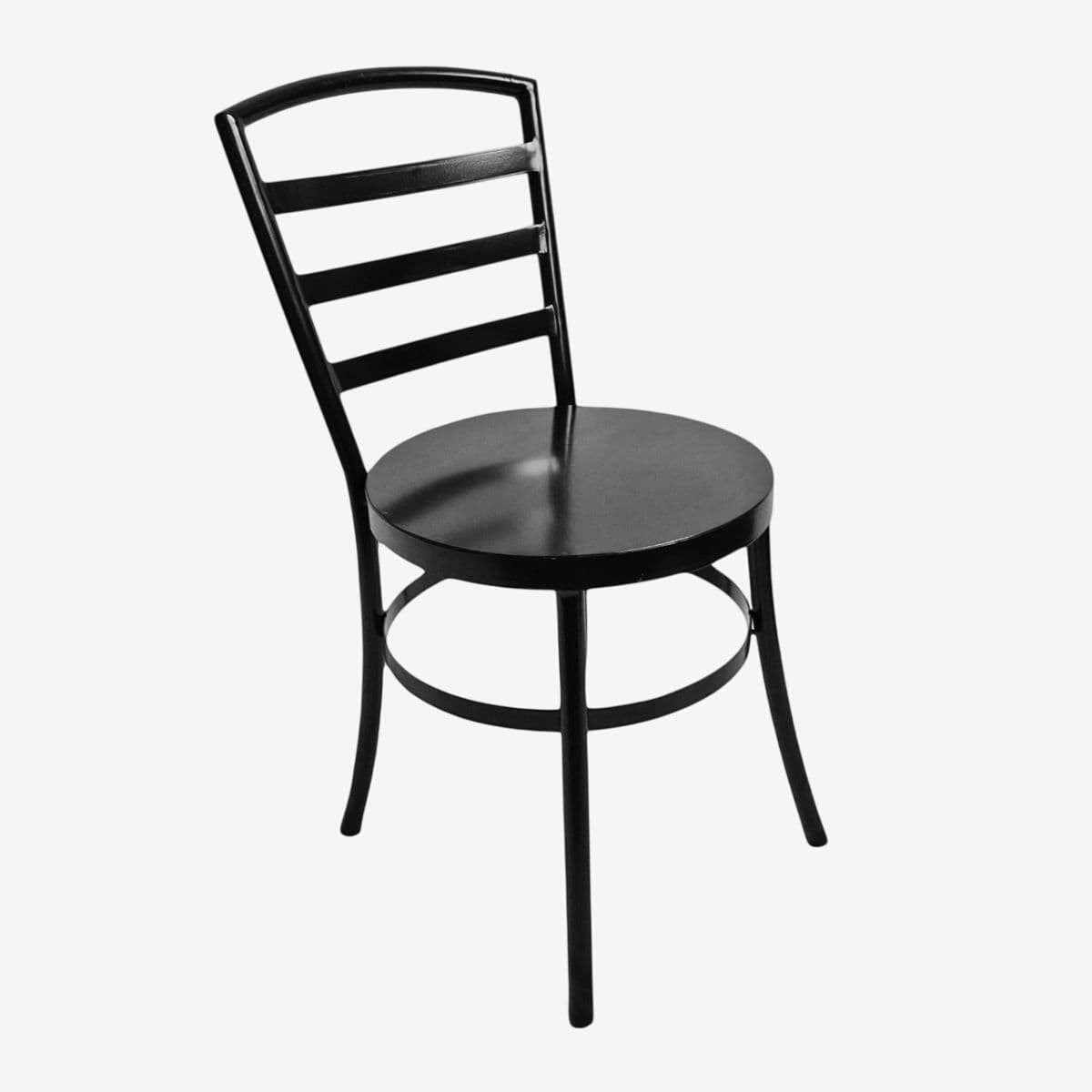 Iron Round Seat Black Bistro Chair - Image 1