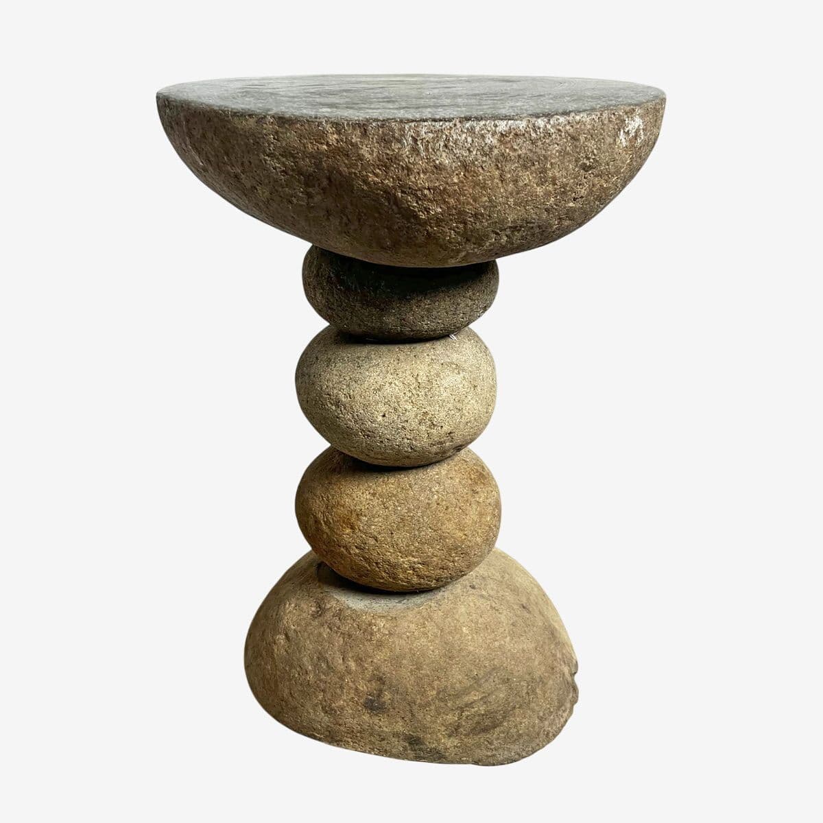 River Rock Stack Side Table Stool