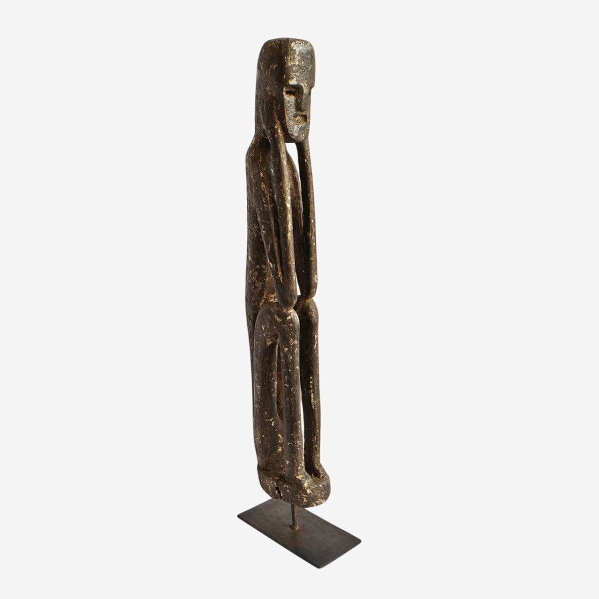 Old Indian Wood Tribal Figure - Image 1