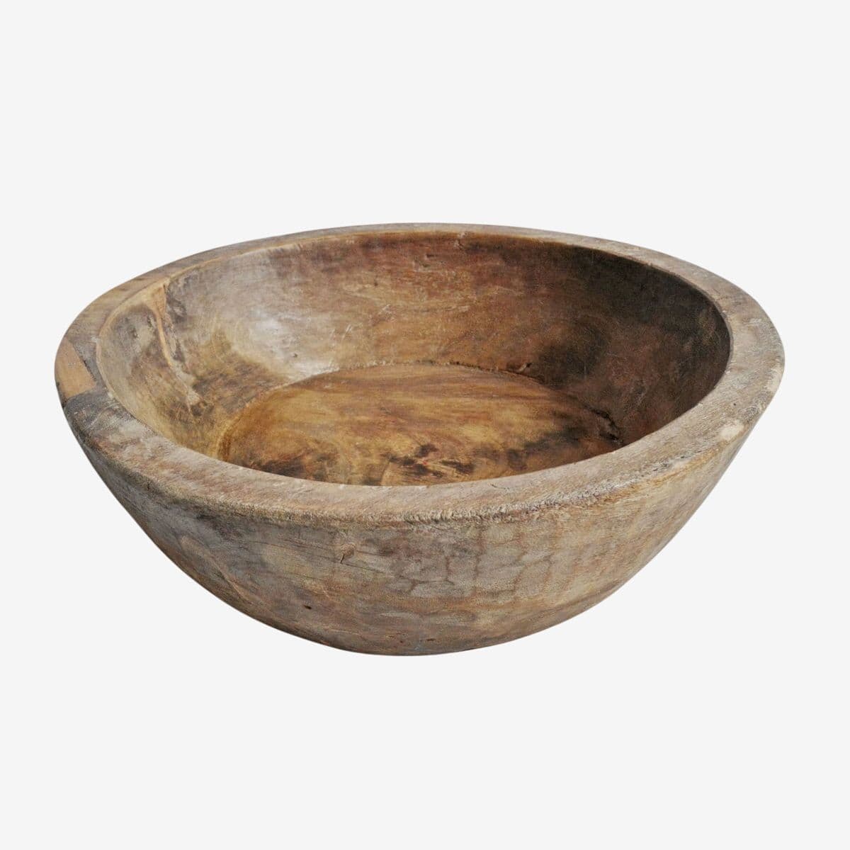 Vintage India Teak Wood Bowl - Image 1