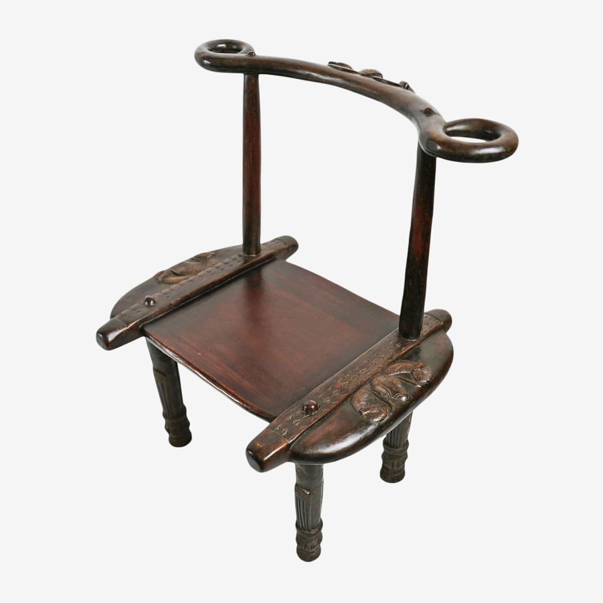 Antique Carved Senufo Ram Chair - Image 1