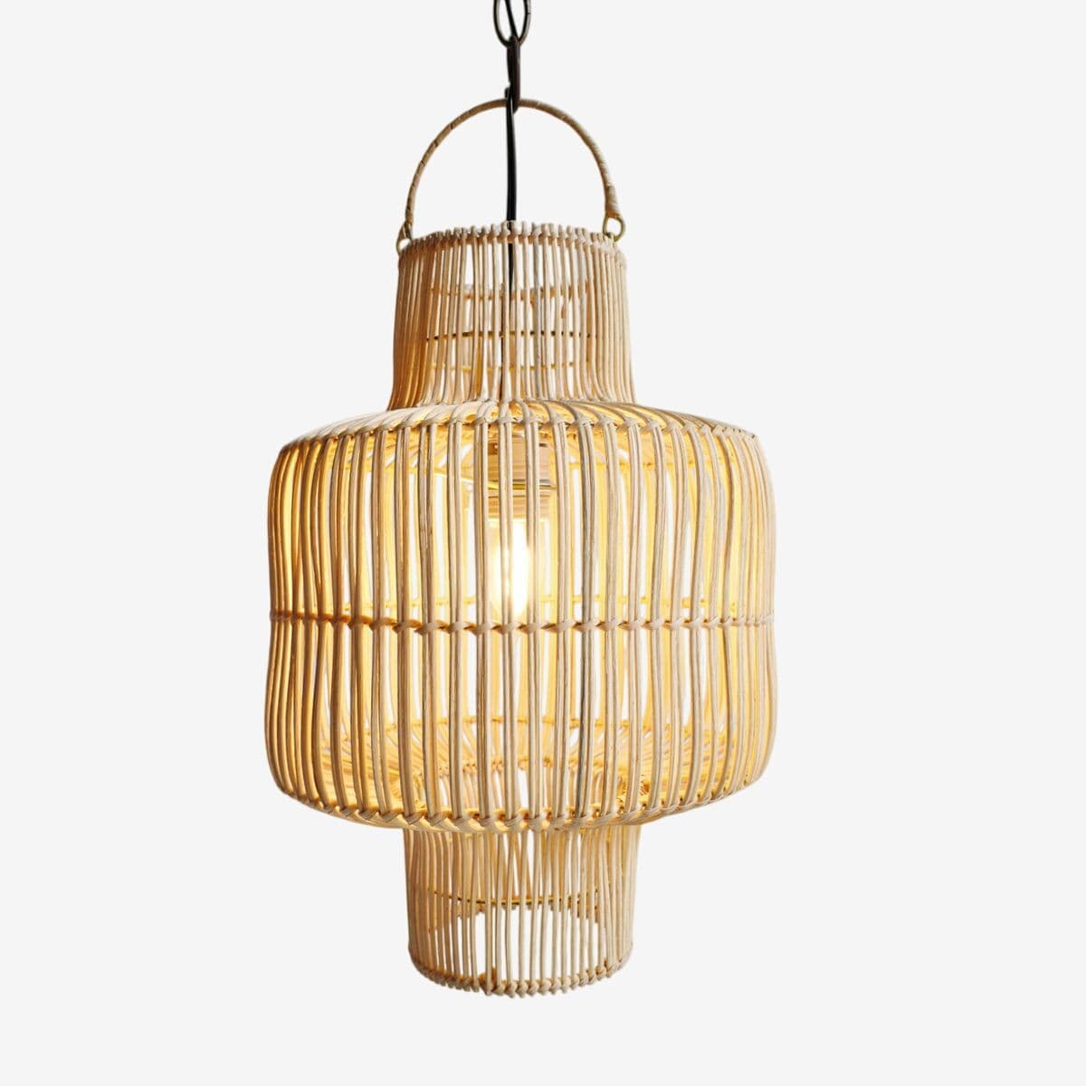 Small Raw Wicker Pendant - Image 1