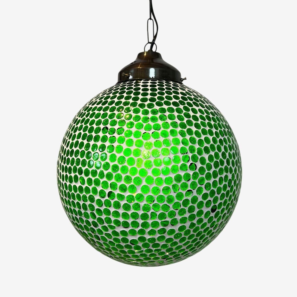 Green Mosaic Globe Lantern Small - Image 1