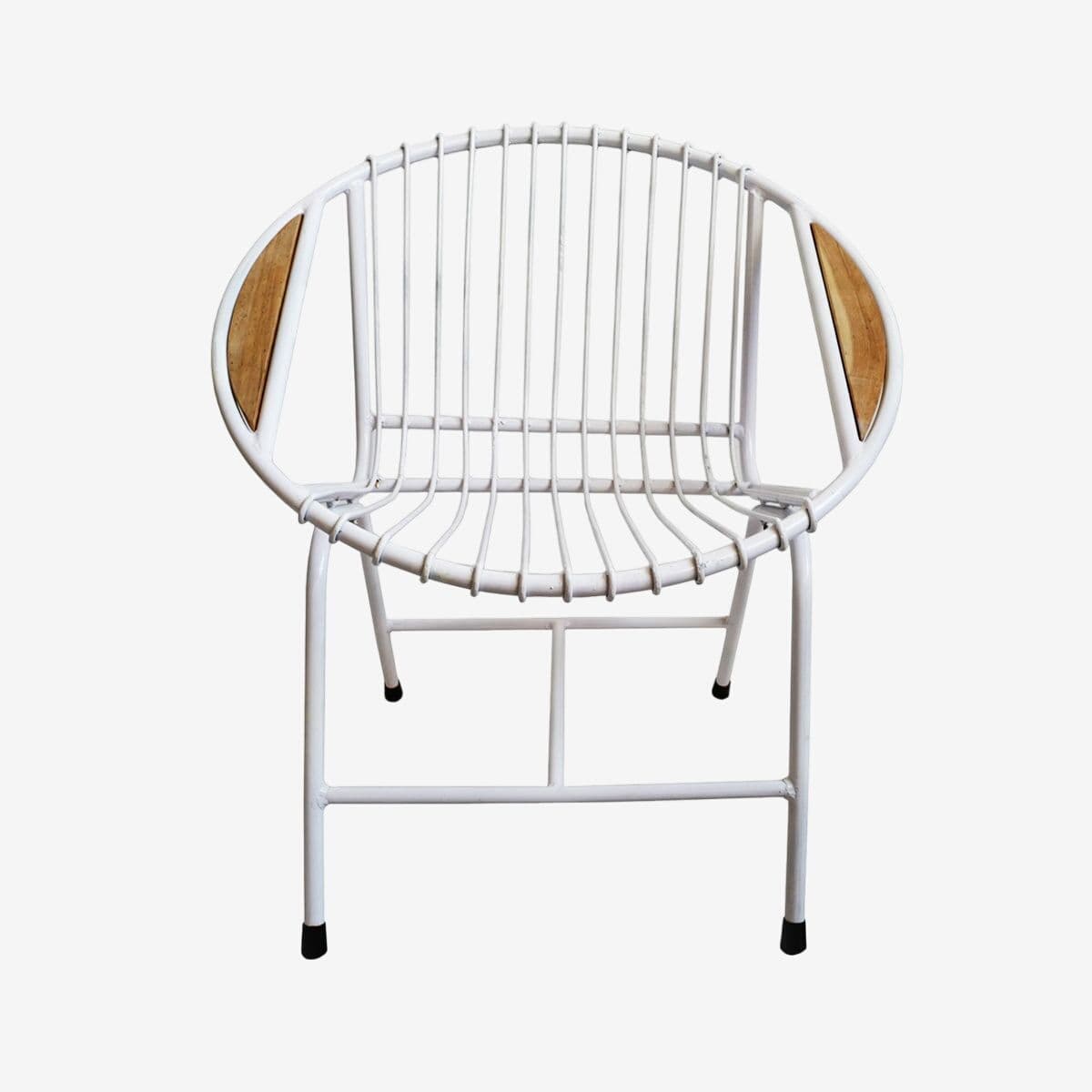 Retro Ring White Iron Outdoor Chair - Image 1