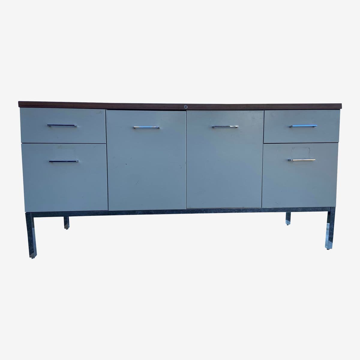 1980s Steelcase Vintage Mid Century Modern Metal Credenza - Image 1