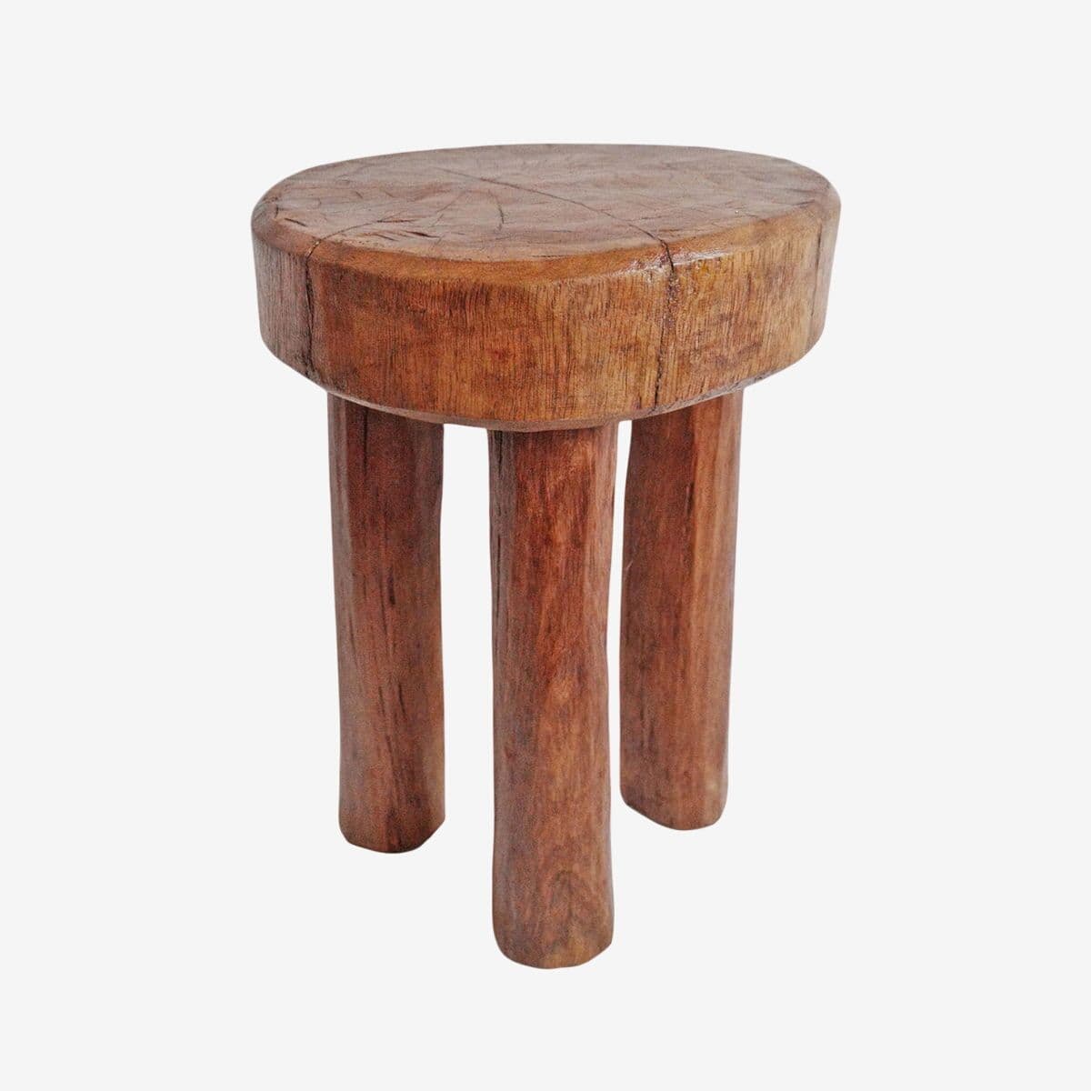 Vintage Ivory Coast Wood Stool - Image 1