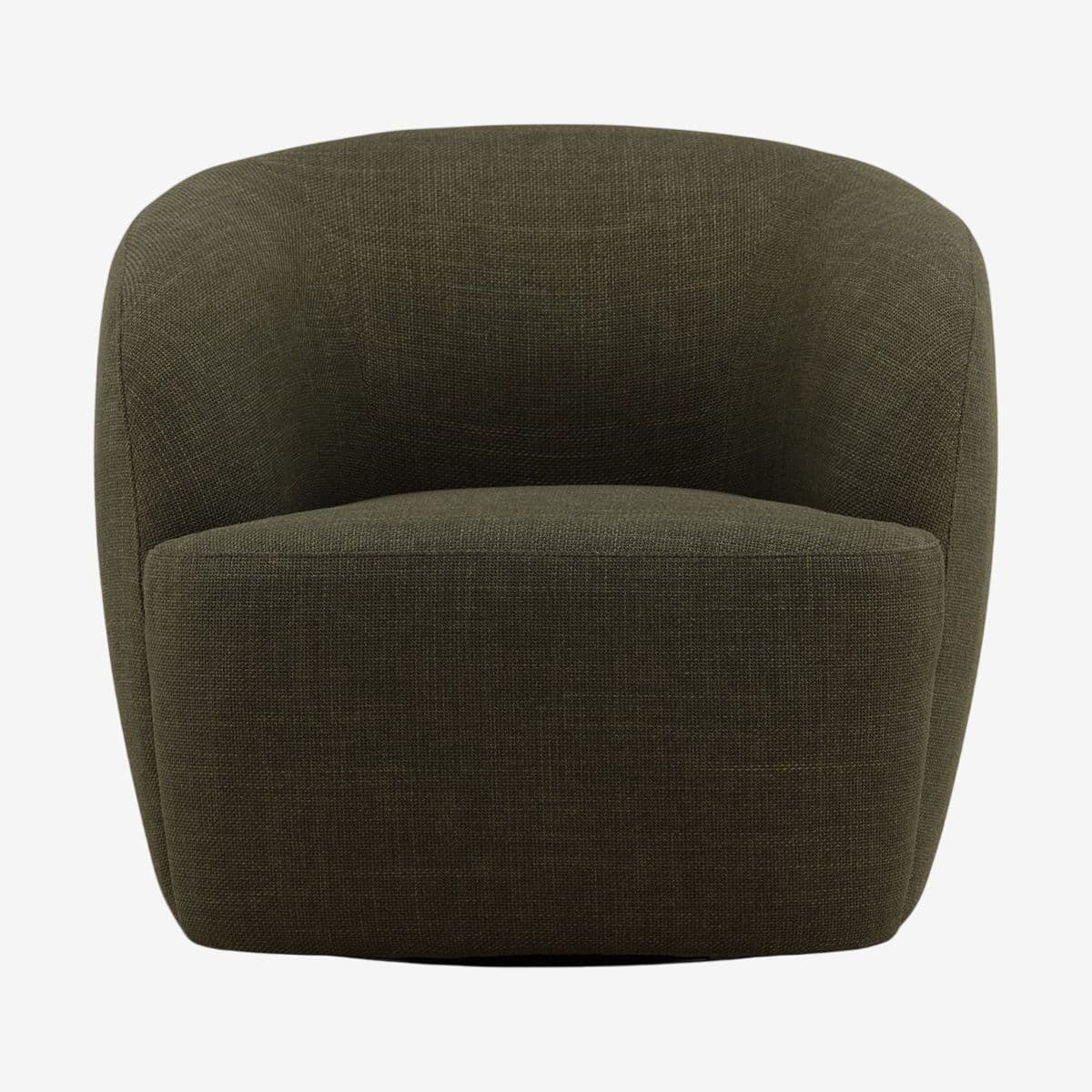 Round Olive Green Swivel Chair - Image 1