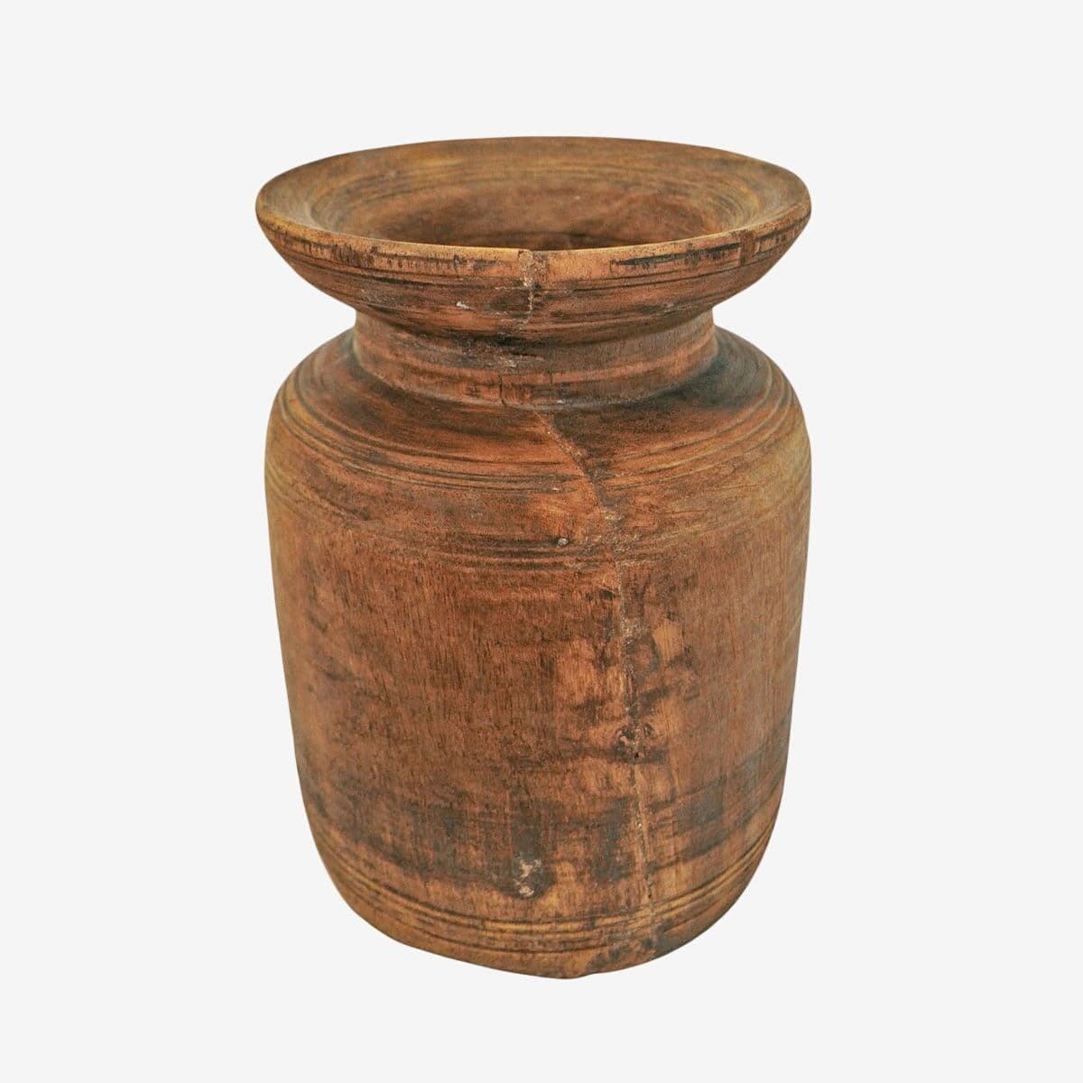 Old India Wood Pot - Image 1