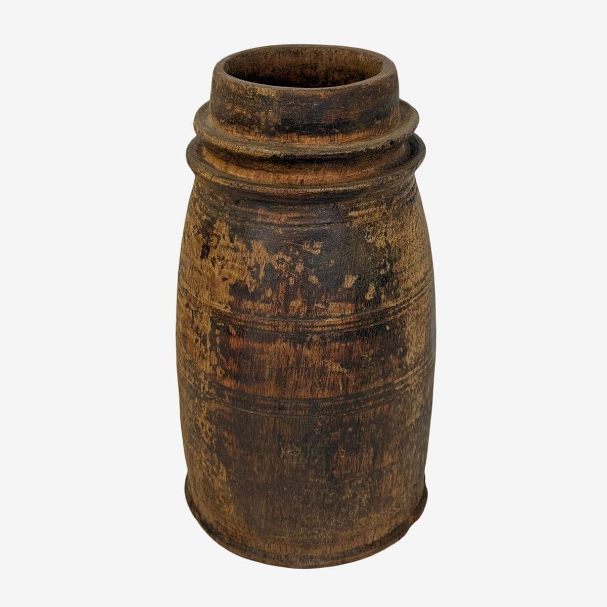 Vintage India Wood Water Pot - Image 1