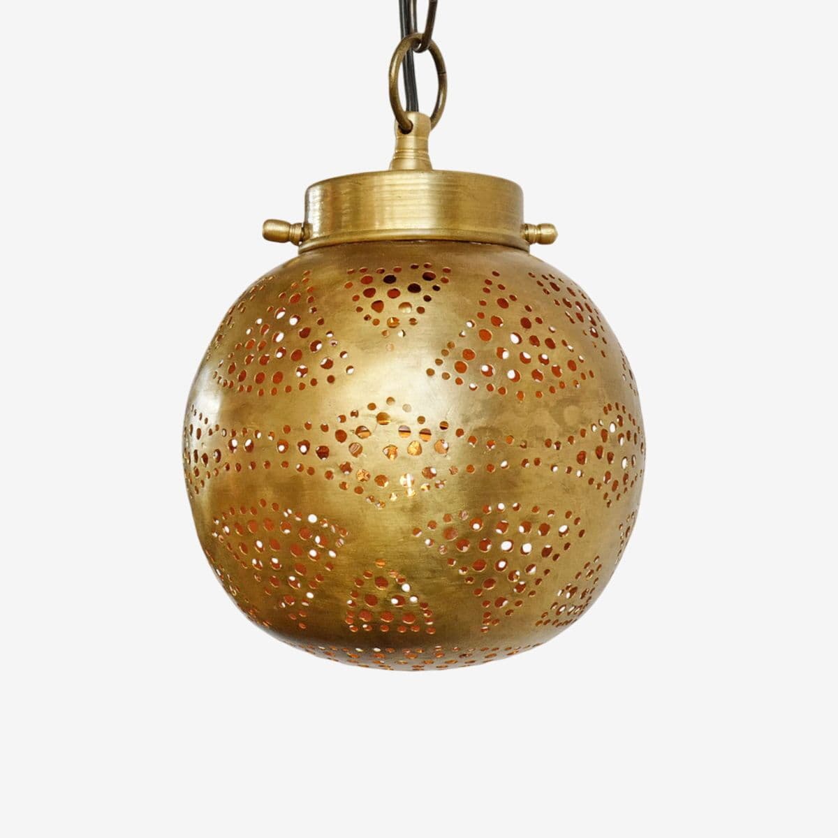 Small Brass Work Globe Lantern - Image 1