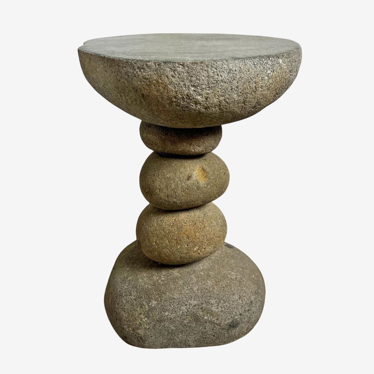 River Rock Stack Side Table Stool
