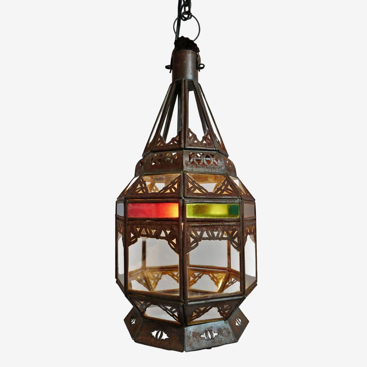 Multi Color Glass Moroccan Lantern - Image 1