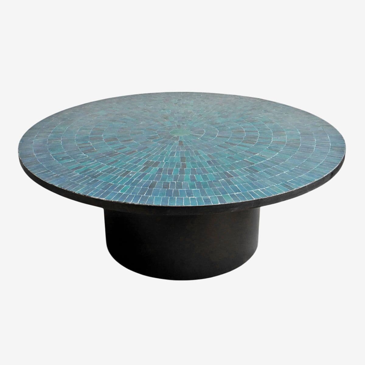 Ocean Blue Pinwheel Mosaic Coffee Table - Image 1